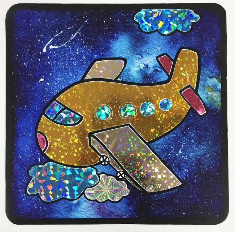 

Аппликация цветной фольгой Color Kit Золотой самолет