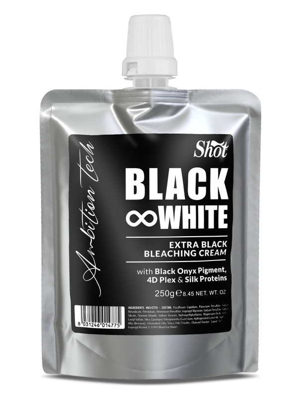 Обесцвечивающий крем для волос SHOT BLACK&WHITE черный 250 г крем скраб с черным углем детокс