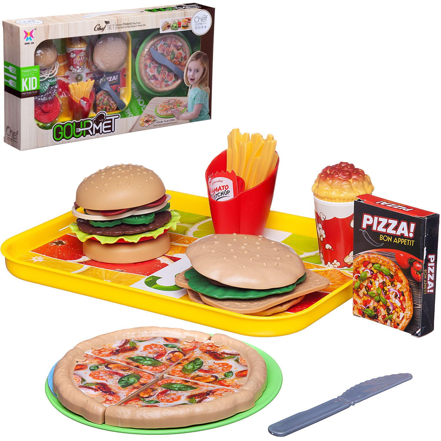 Купить Набор продуктов Junfa Гурман: Сытный обед с пиццей и бургерами в компании друзей WK-17345, Junfa toys,