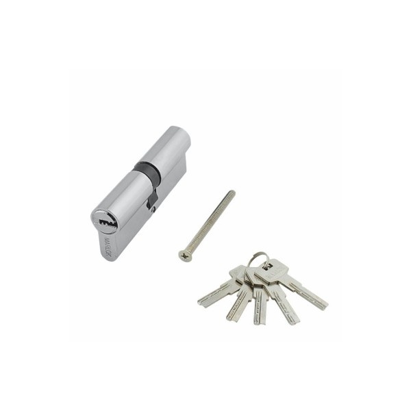 Цилиндр стальной MARLOK ЦМ 80 (35/45)-5К, перфорированный ключ/ключ, СP, хром