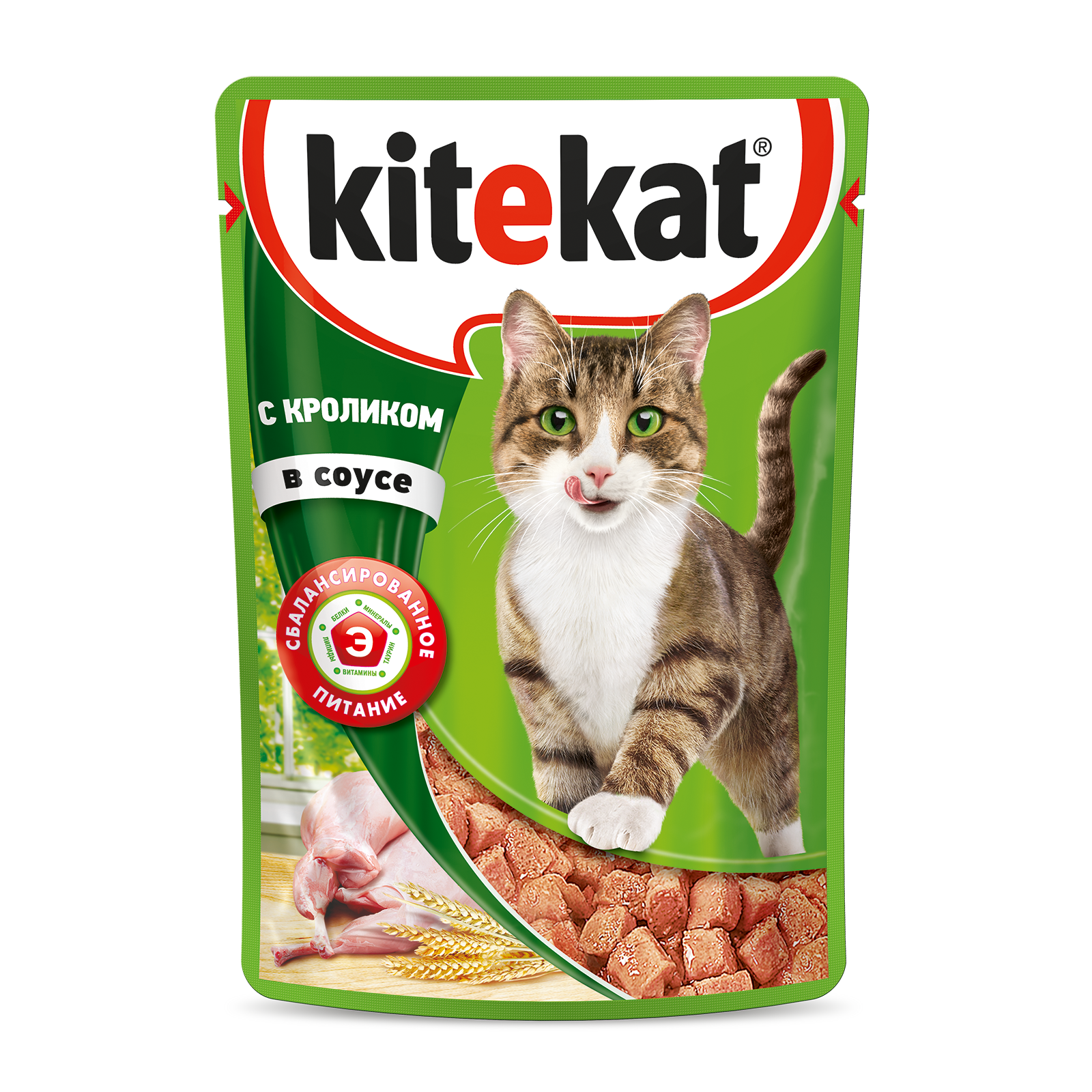 Влажный корм для кошек Kitekat, с кроликом в соусе, 85г