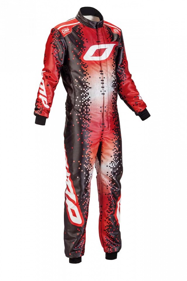 фото Комбинезон для картинга ks art suit, cik, чёрный/красный/белый, 56 omp racing kk0172607356