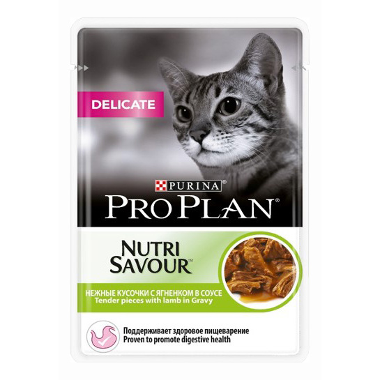 фото Влажный корм для кошек pro plan nutri savour delicate, ягненок, 85г