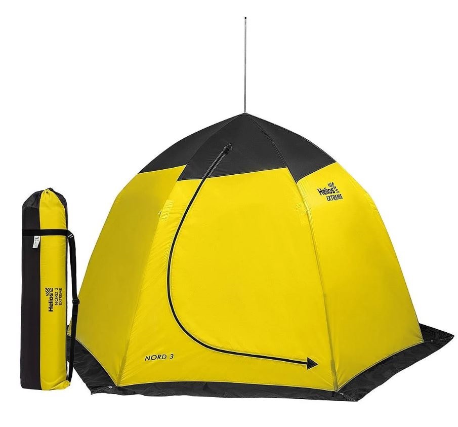 Палатка Helios Nord Extreme, для рыбалки, 3 места, yellow