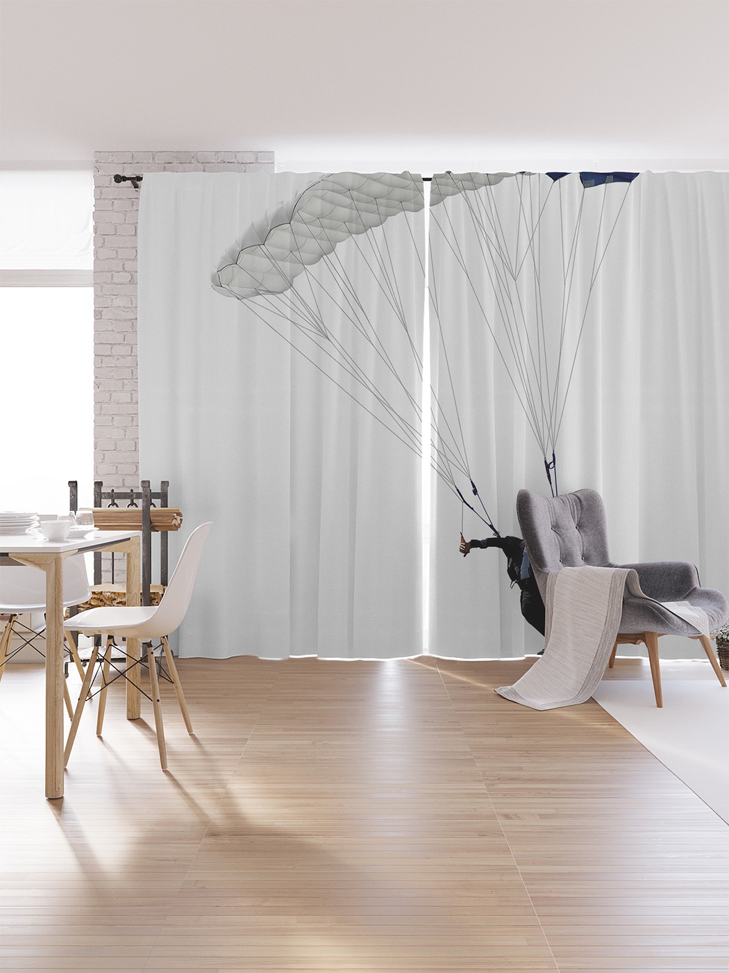 

Шторы под лён «Парашютный полет», серия Oxford DeLux, 340х265 см