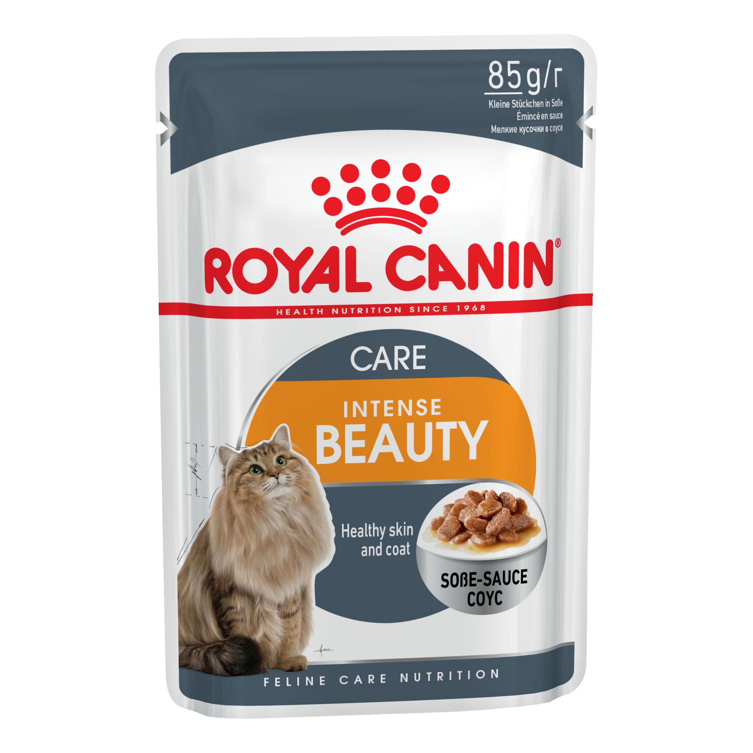 фото Влажный корм для кошек royal canin intense beauty, мясо, 85г