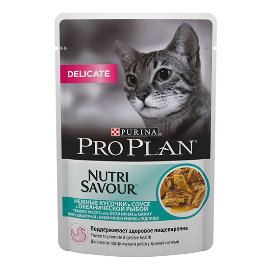 фото Влажный корм для кошек pro plan nutri savour delicate, рыба, 85г