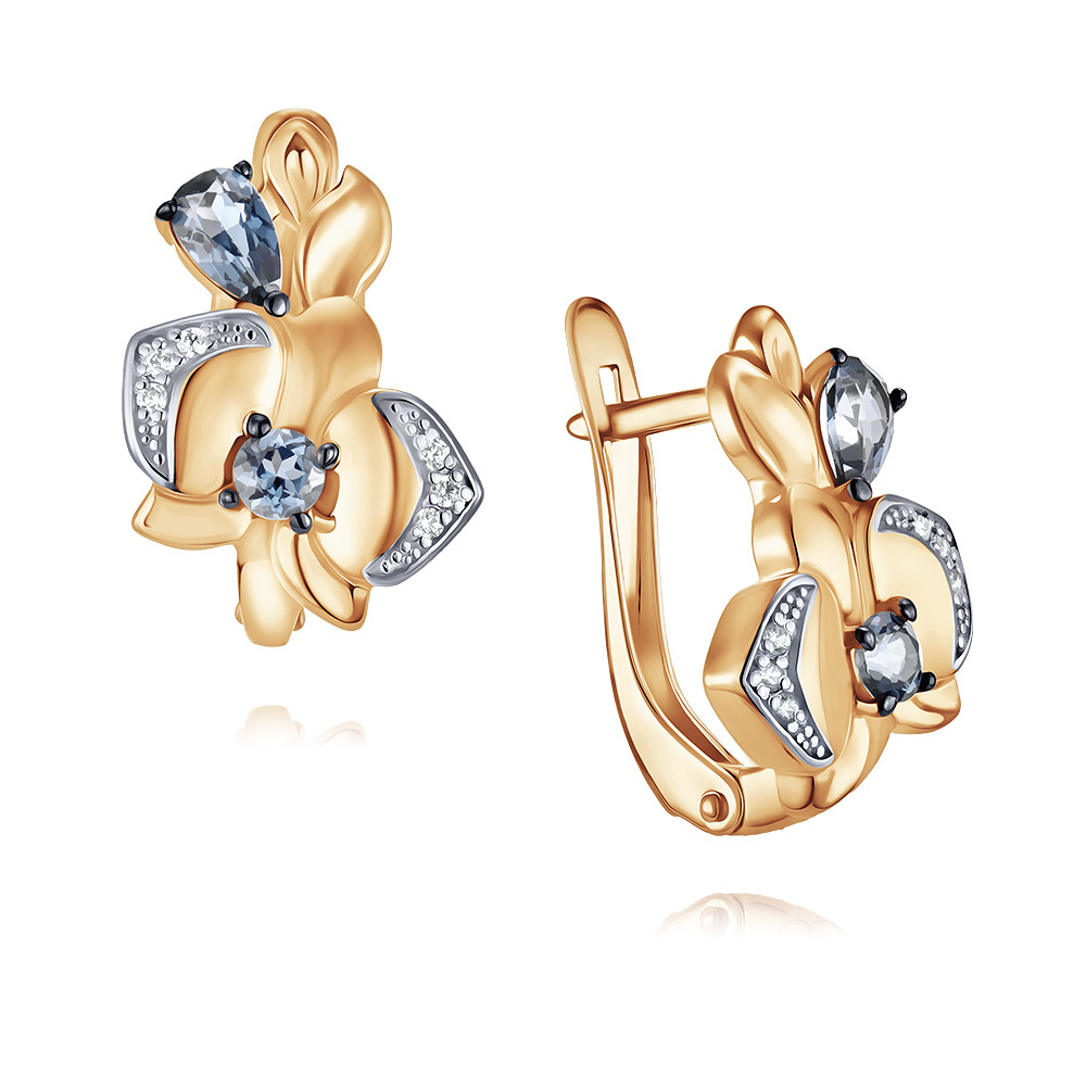 

Серьги из красного золота ADAMAS 24041022/02-А50ДЧ-660, фианит/топаз, 24041022/02-А50ДЧ-660