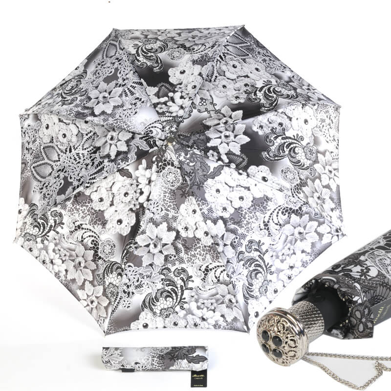 Зонт складной женский автоматический Pasotti Auto Novita серый