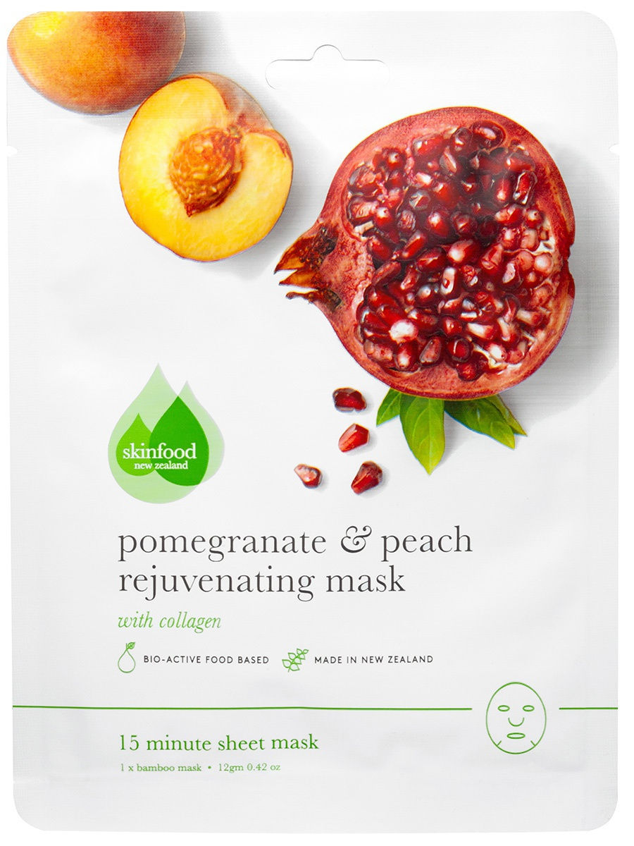 фото Тканевая маска для лица разглаживающая skinfood "гранат и персик"