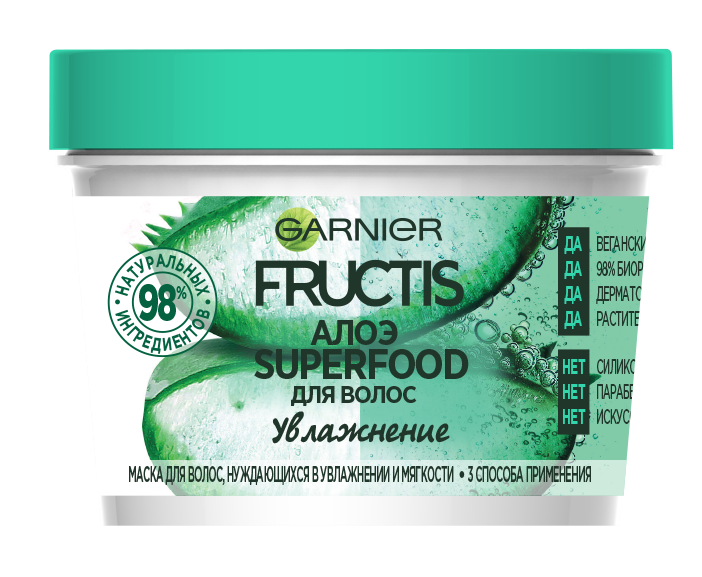 фото Маска для волос garnier fructis superfood алоэ увлажнение 390 мл