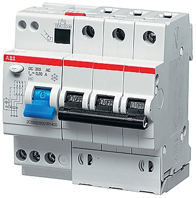 фото Дифференциальный автоматический выключатель abb ds203 5мод. 25а 30ma (ас)