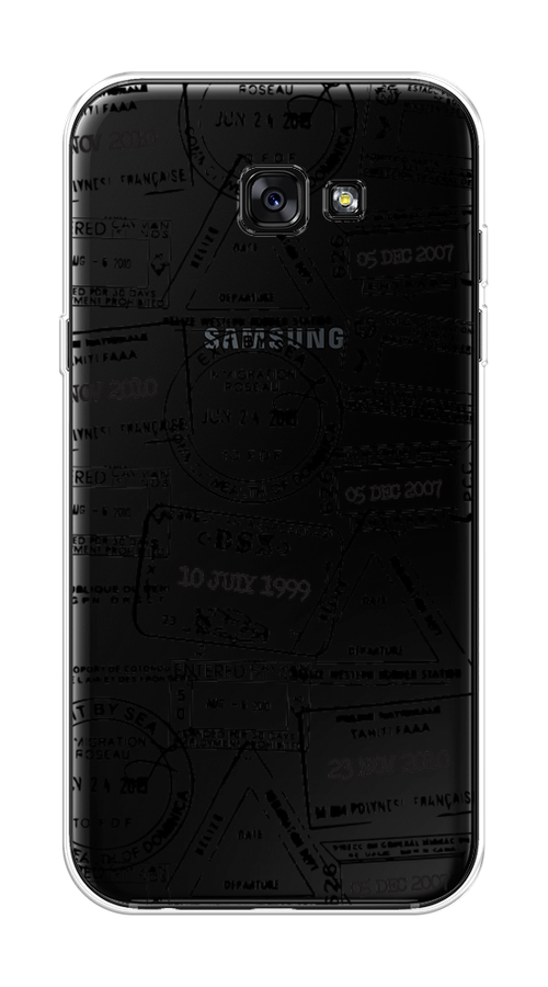 

Чехол на Samsung Galaxy A7 2017 "Visa stamps 2", Белый;черный;серый, 20950-2
