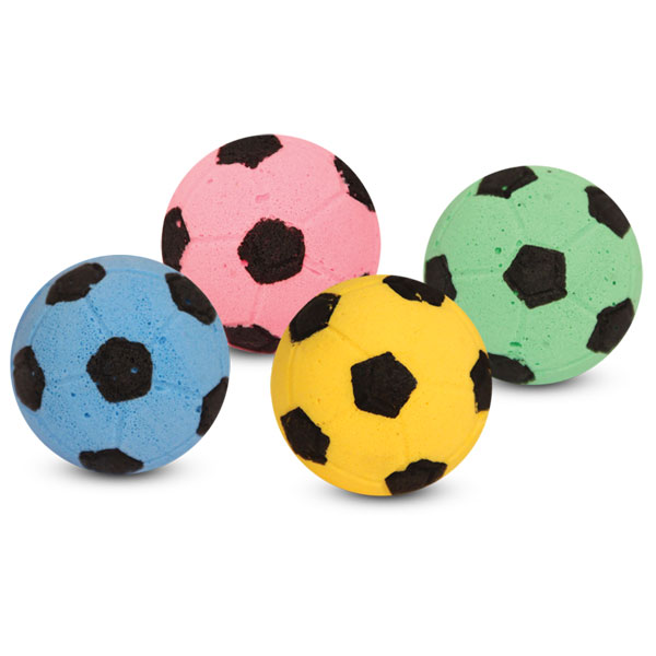 фото Мяч для кошек triol футбольный эва, в ассортименте, 4 см, 4 шт