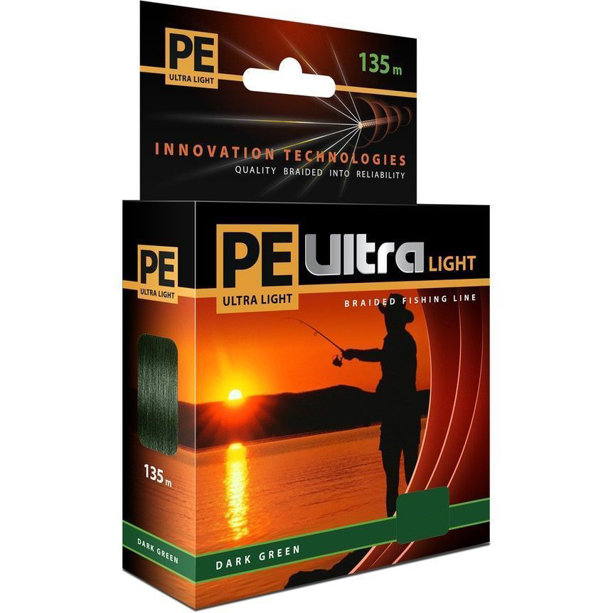 

Леска плетеная Aqua PE Ultra Light 0,14 мм, 135 м, 9,9 кг, dark green, Зеленый, PE Ultra Light