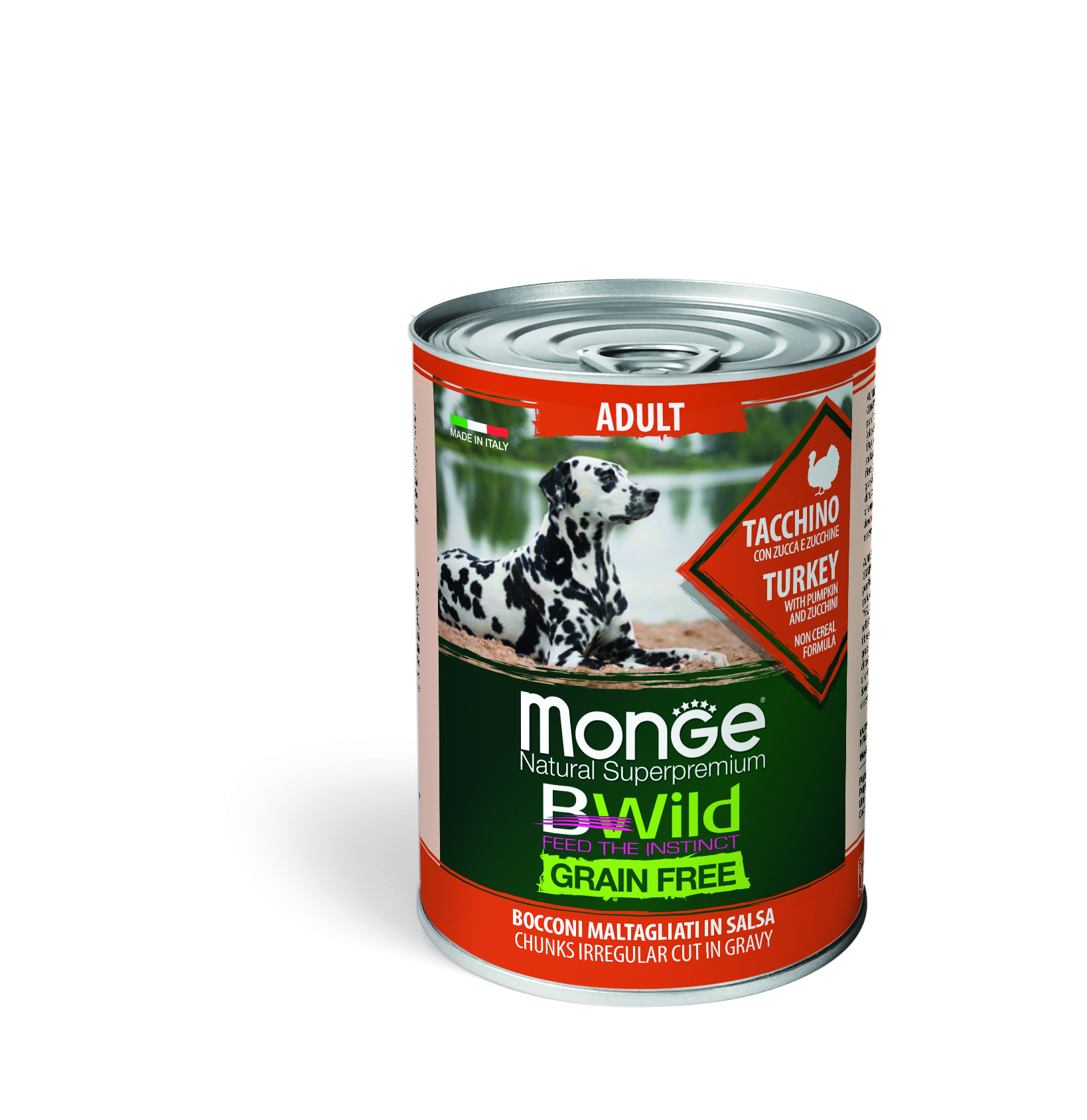 фото Консервы для собак monge adult bwild grainfree, с индейкой, тыквой и кабачками, 400г