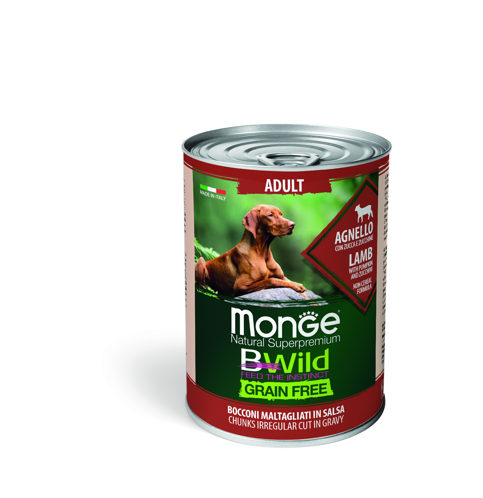 фото Консервы для собак monge adult bwild grainfree, с ягненком, тыквой и кабачками, 400г