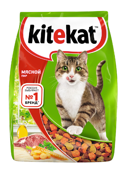 фото Сухой корм для кошек kitekat, мясной пир, 0,35кг