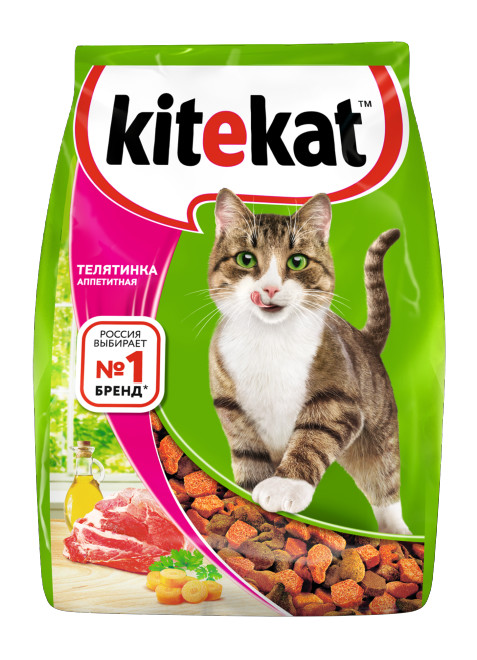 фото Сухой корм для кошек kitekat, с аппетитной телятинкой, 0,35кг