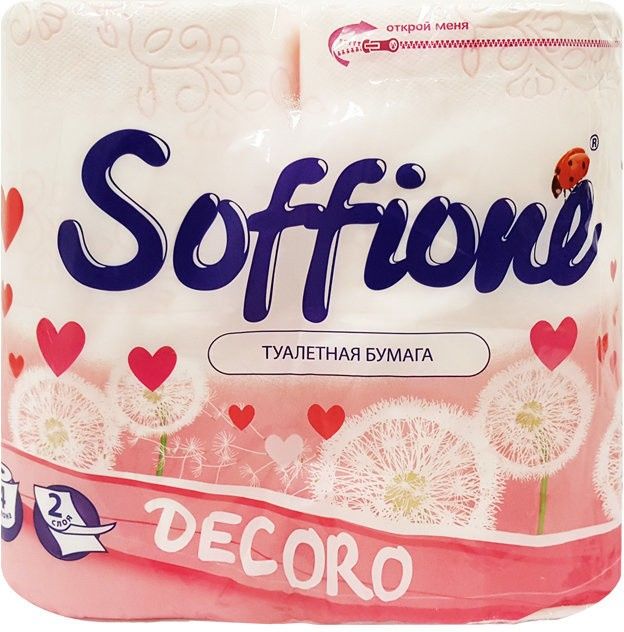 фото Туалетная бумага "decoro pink" soffione 4шт