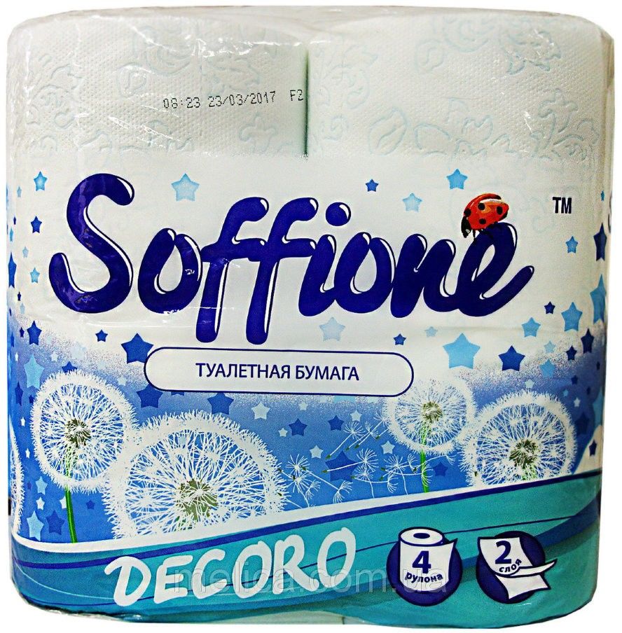 Купить Туалетная бумага Soffione Decoro Blue 4 шт