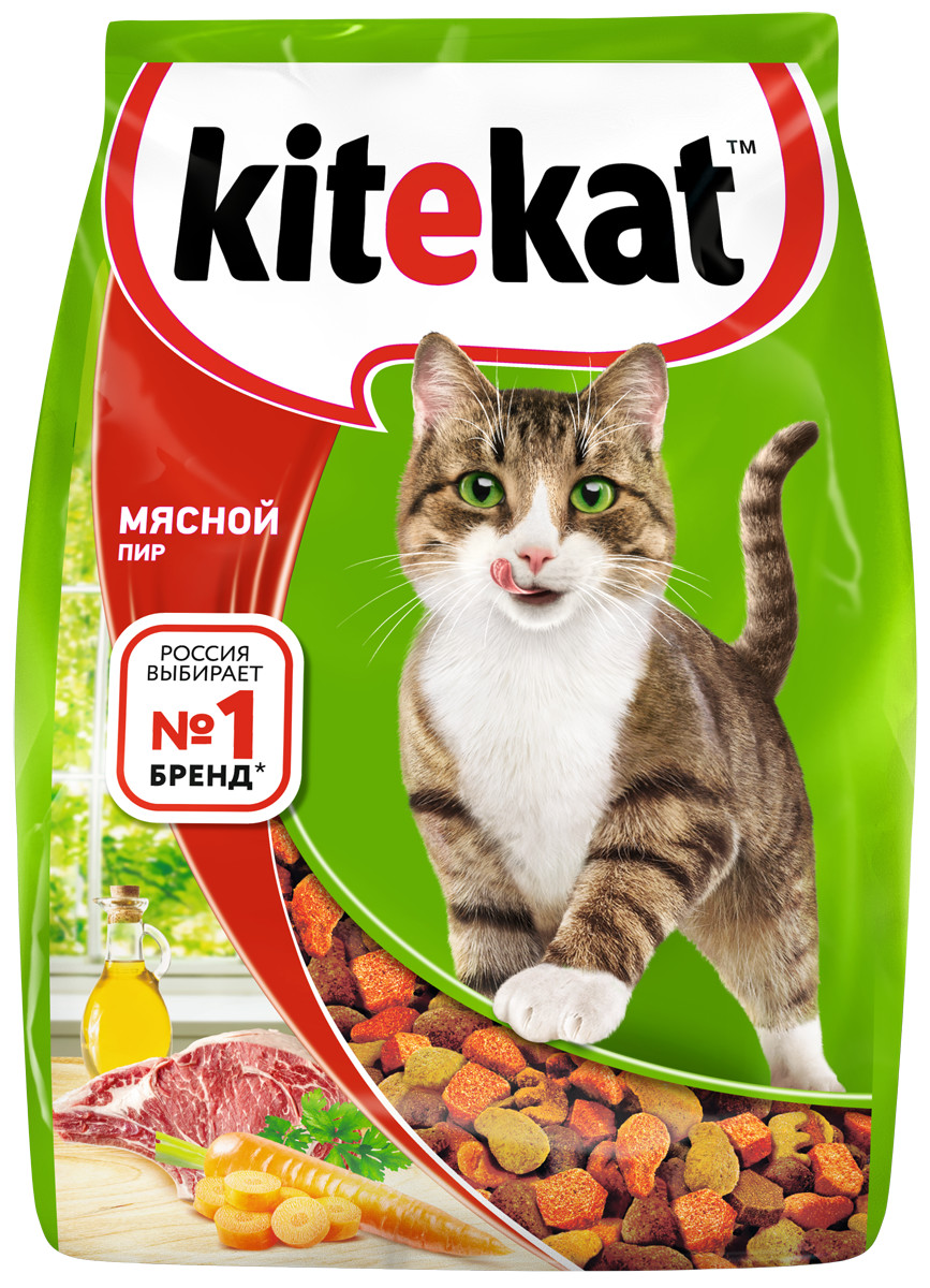 фото Сухой корм для кошек kitekat, мясной пир, 1,9кг