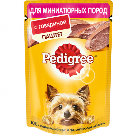 фото Влажный корм для собак pedigree, говядина, 80г