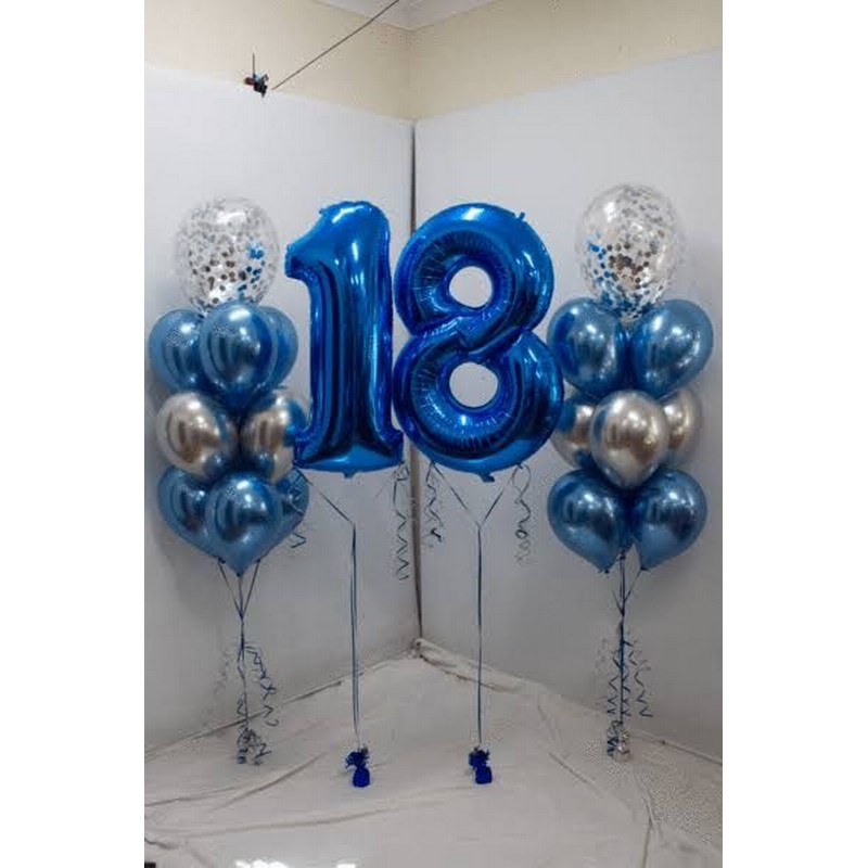 

Набор шаров с гелием №99 Шары с цифрами 18, 20 шт, Разноцветный, 99