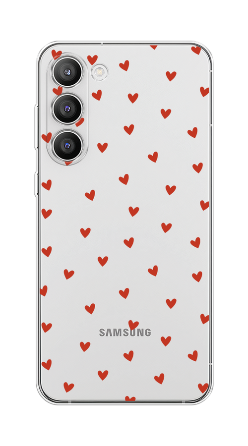 

Чехол Homey на Samsung Galaxy S23 Plus 5G "Red hearts", Красный;прозрачный, 2107450-1