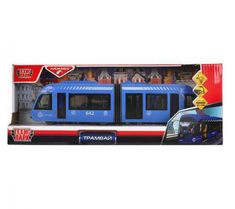 фото Трамвай технопарк с резинкой 30 см