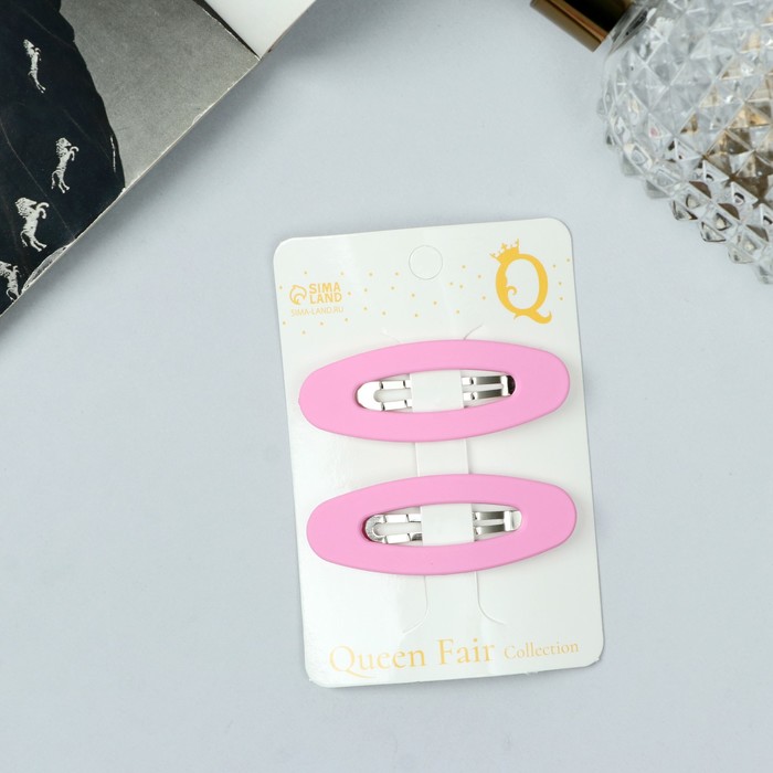 

Заколка клик-клак Queen fair 7729446 розовая, 2 шт, Розовый, 7729446