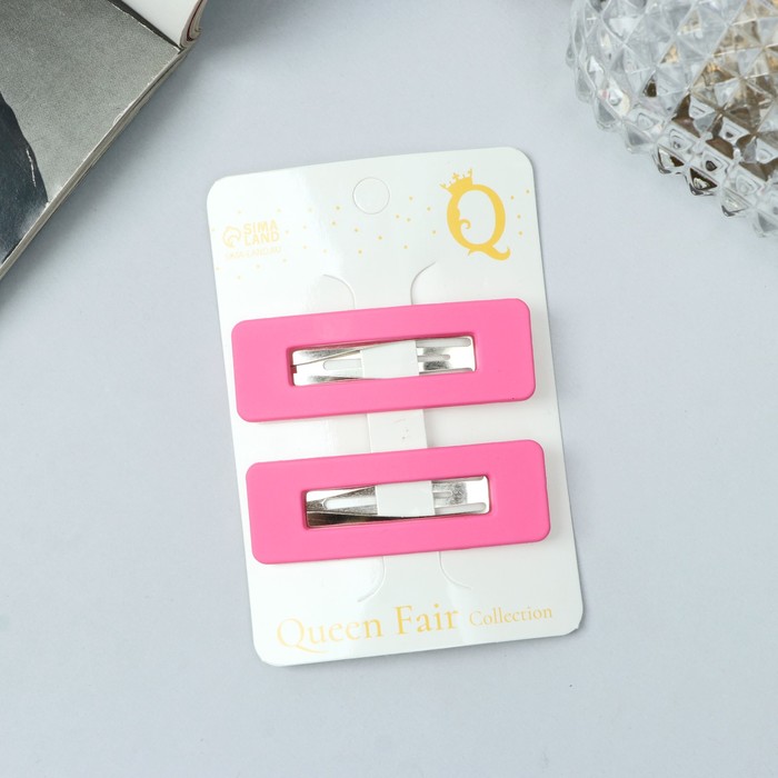 

Заколка клик-клак Queen fair 7729454 розовая, 2 шт, Розовый, 7729454