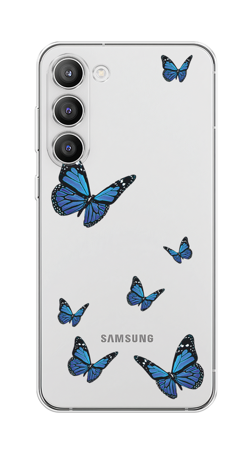 

Чехол Homey на Samsung Galaxy S23 Plus 5G "Blue butterflies", Синий;черный, 2107450-1