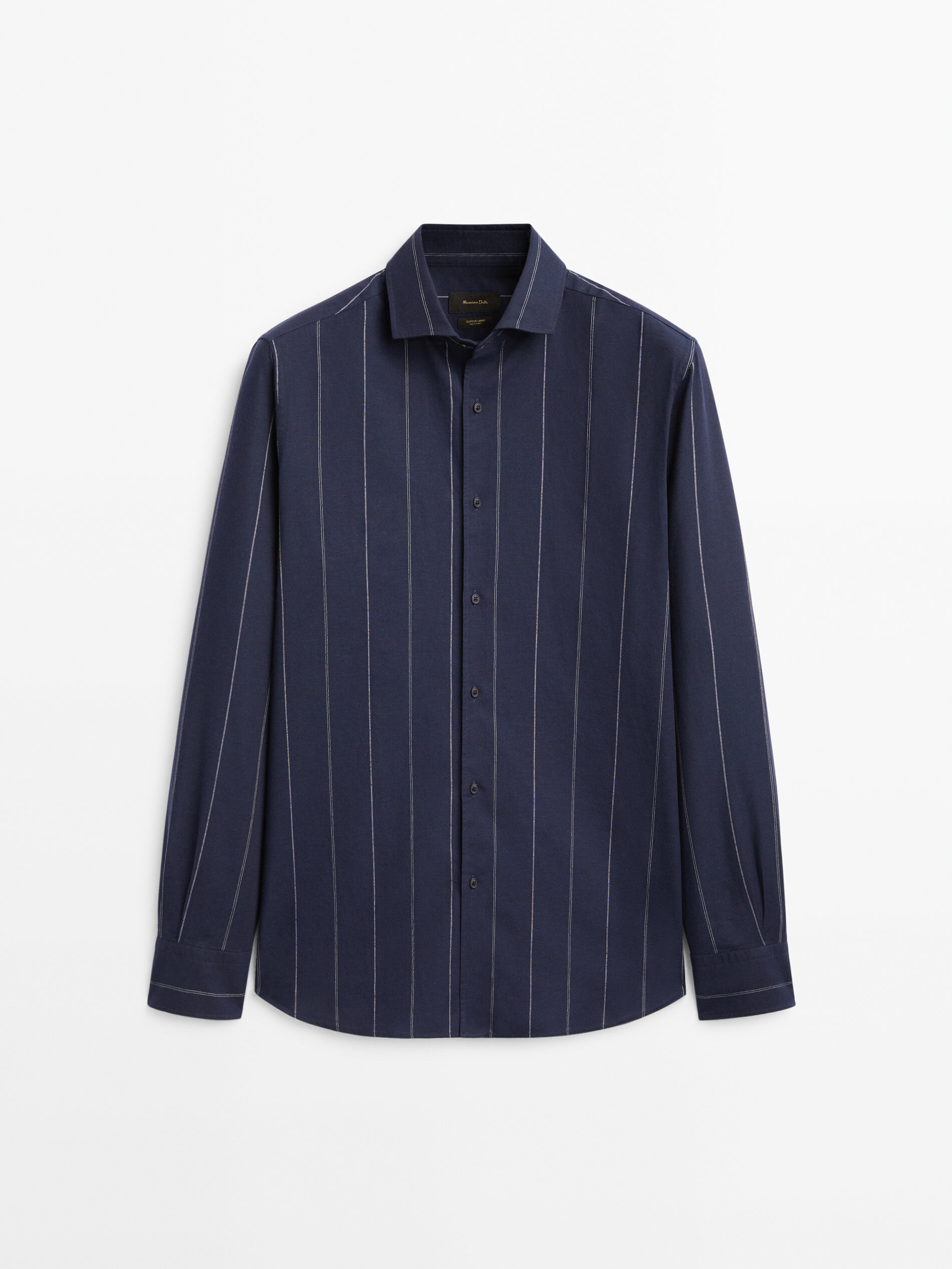 Рубашка мужская Massimo Dutti 12237740 синяя S (доставка из-за рубежа)