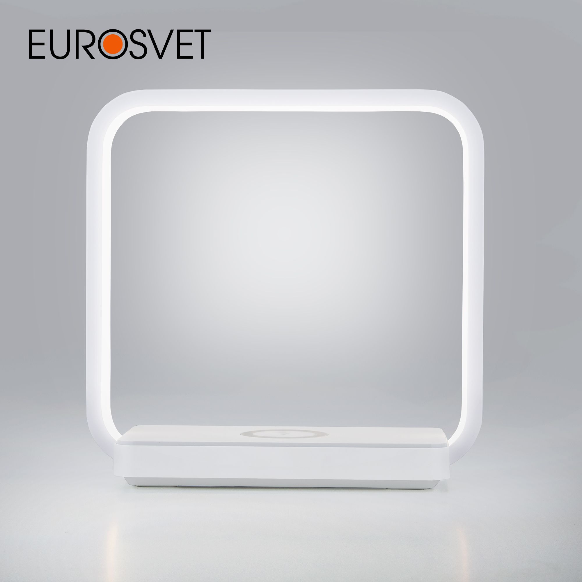 Светодиодная настольная лампа Eurosvet Frame 80502/1 белый с беспроводной зарядкой QI