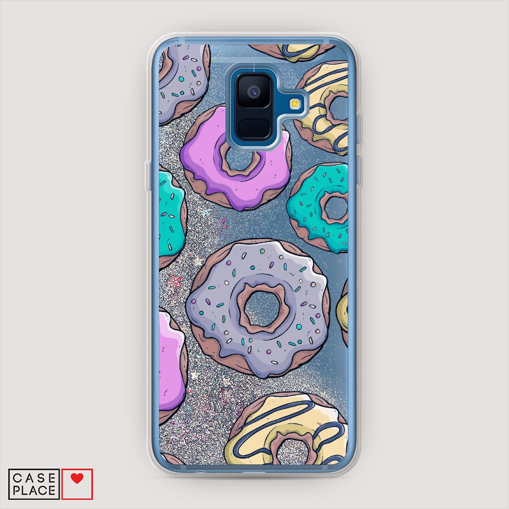 

Чехол Awog на Samsung Galaxy A6 2018 "Разноцветные пончики в глазури 2", Разноцветный, 25991-1
