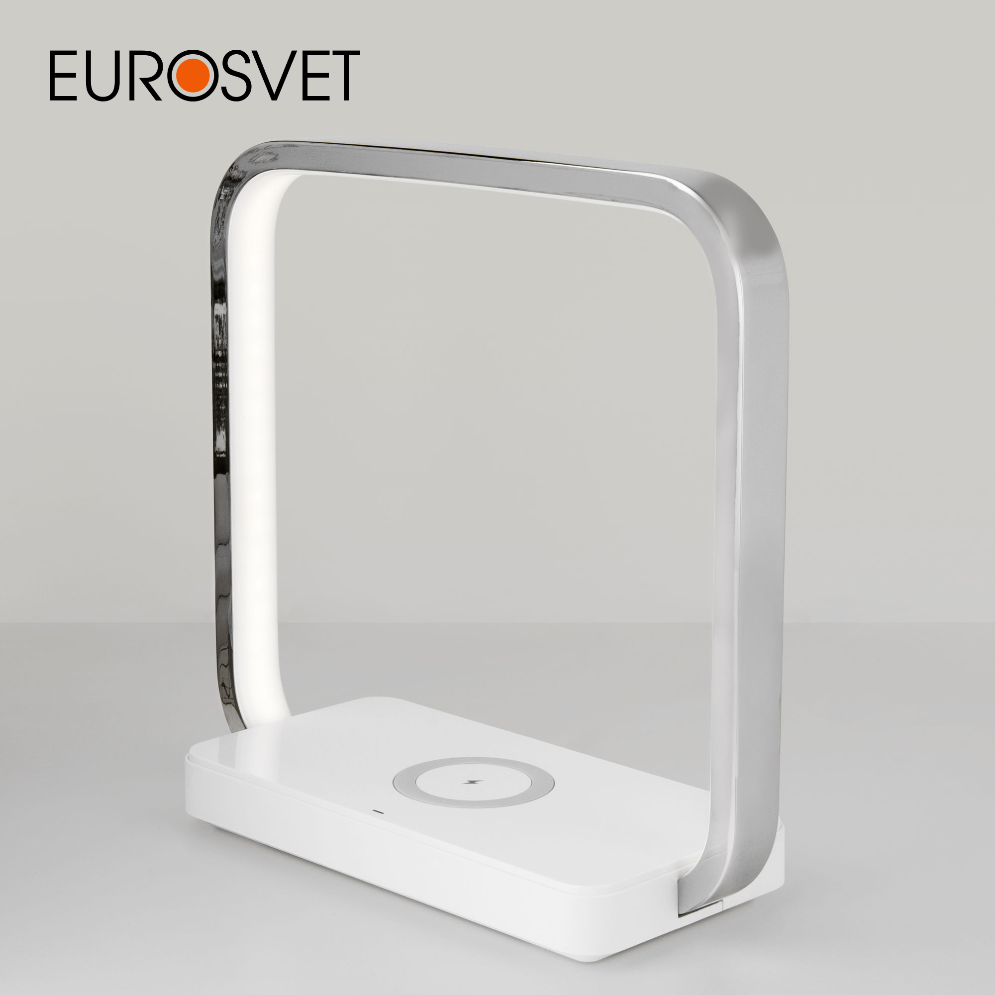 Настольная LED лампа с беспроводной зарядкой QI Eurosvet Frame 80502/1 4W 4200К черный