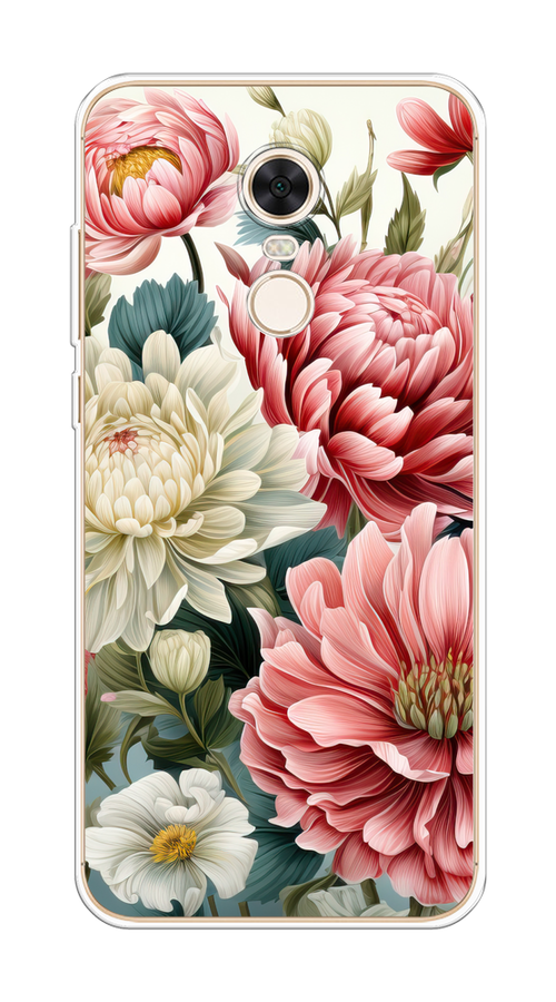 

Чехол на Xiaomi Redmi 5 Plus "Садовые цветы рисунок", Розовый;зеленый;белый, 33150-1