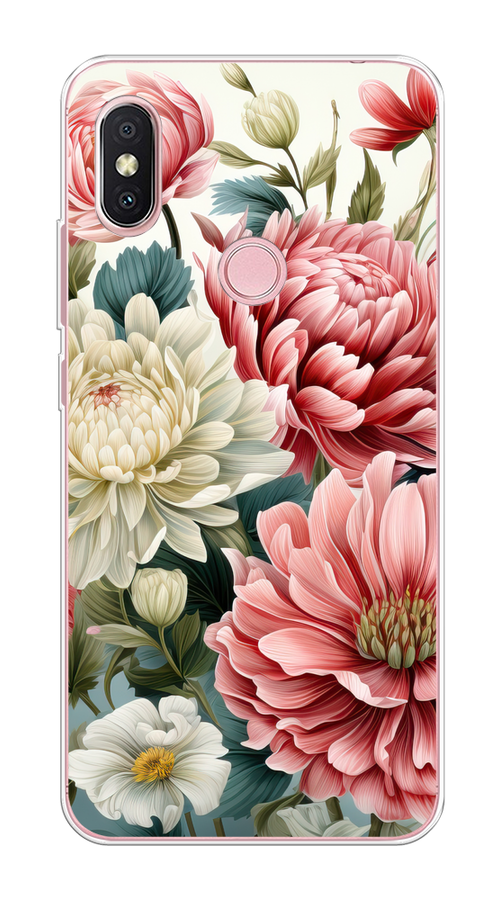 

Чехол на Xiaomi Redmi S2 (Redmi Y2) "Садовые цветы рисунок", Розовый;зеленый;белый, 33650-1
