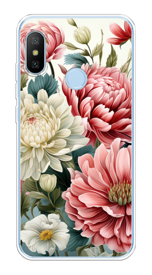 

Чехол на Xiaomi A2 Lite/Redmi 6 Pro "Садовые цветы рисунок", Розовый;зеленый;белый, 33950-1