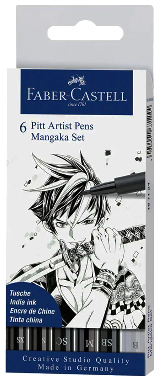 фото Набор для леттеринга faber-сastell pitt artist pens mangaka, 6 шт faber-castell