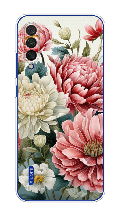 

Чехол на Xiaomi Mi CC9E/Mi A3 "Садовые цветы рисунок", Розовый;зеленый;белый, 35950-1