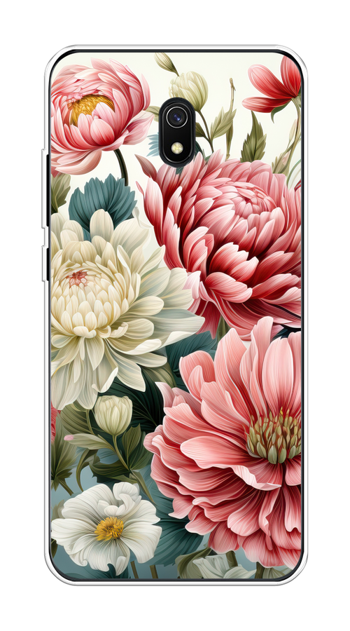 

Чехол на Xiaomi Redmi 8A "Садовые цветы рисунок", Розовый;зеленый;белый, 37250-1