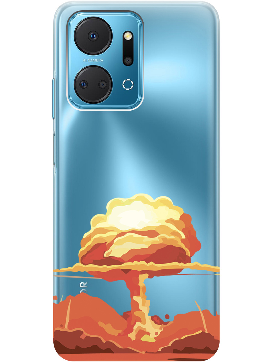 

Чехол на Honor X7a силиконовый с принтом "Boom", Прозрачный;красный, 20000896