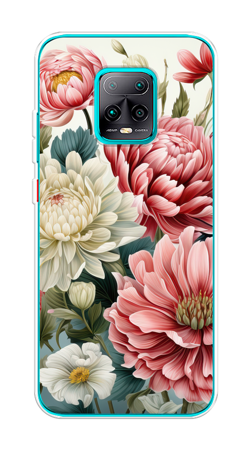 

Чехол на Xiaomi Redmi 10X Pro 5G "Садовые цветы рисунок", Розовый;зеленый;белый, 38650-1