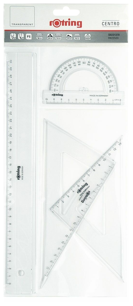 

Набор геометрический Rotring Centro R-823509/S0221370/818319 4 предмета