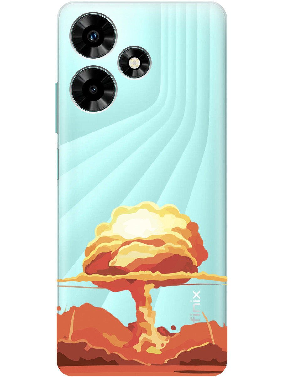 

Чехол на Infinix Hot 30 силиконовый с принтом "Boom", Прозрачный;красный, 20000049