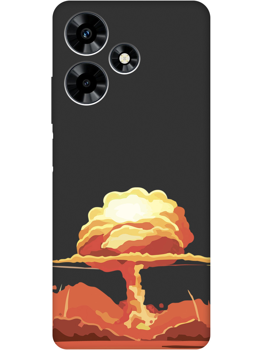 

Чехол на Infinix Hot 30 силиконовый матовый Soft Touch с принтом "Boom", Черный;красный, 20000050