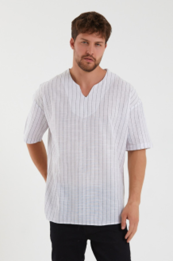 Рубашка мужская Terapi Giyim 26279 белая M (доставка из-за рубежа)