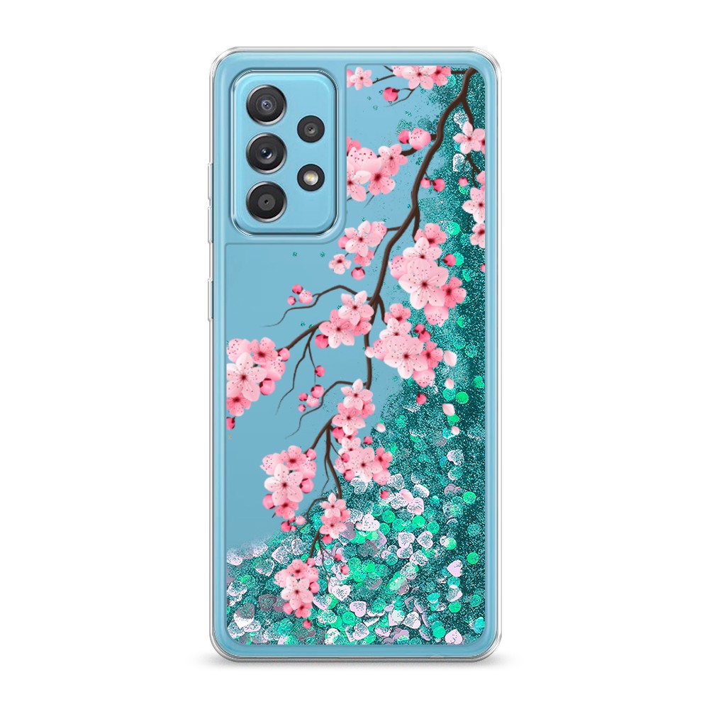 

Жидкий чехол с блестками "Розовая сакура" на Samsung Galaxy A52, 2102495-1